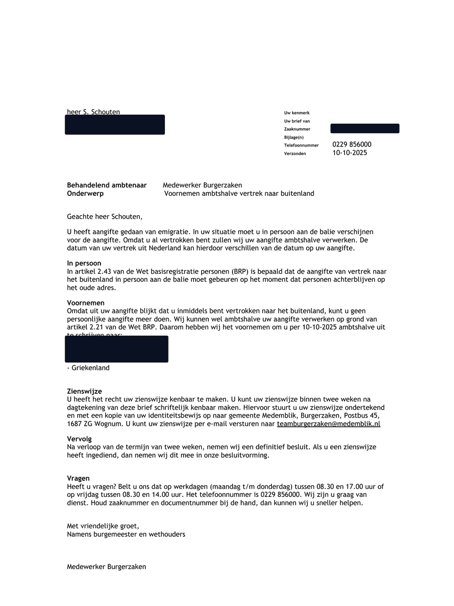 AANGIFTE EMIGRATIE · 2025
